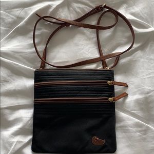 Dooney & Bourke canvas cross body w/ leather strap